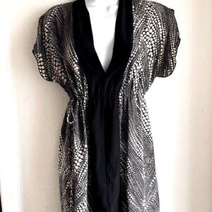 Geren Ford x Anthropologie Silk Kimono Dress Geo Print Size Sm…